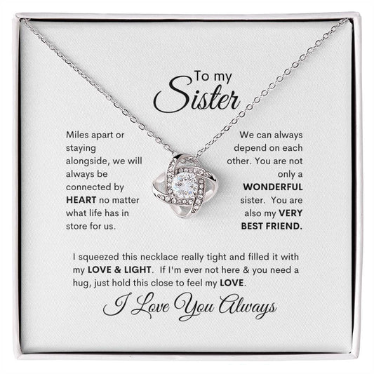 To My Sister Love Knot Necklace