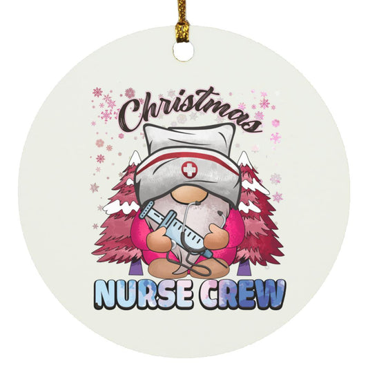 Nurse Crew Christmas Circle Ornament