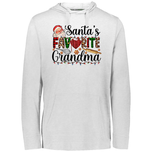 Santa's Favorite Grandma Triblend T-Shirt Hoodie