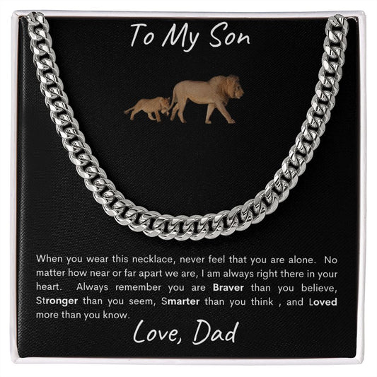 To My Son Cuban Link Chain - Dad