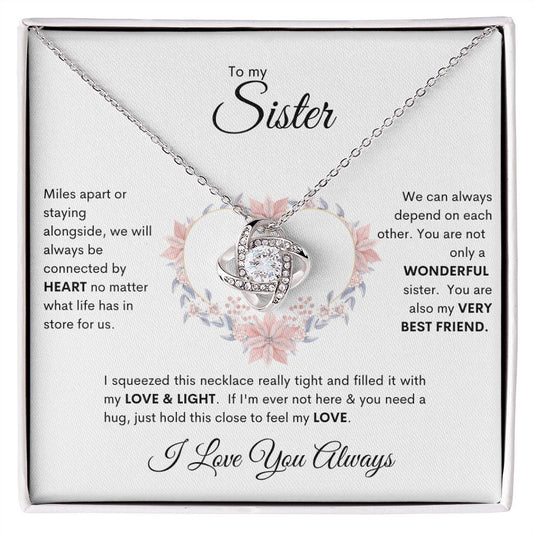 Sister | Love Knot Necklace | White MC