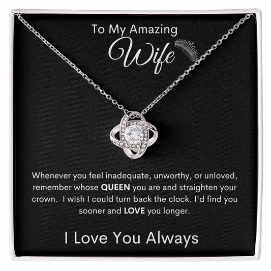 Amazing Wife | Love Knot Necklace | Black