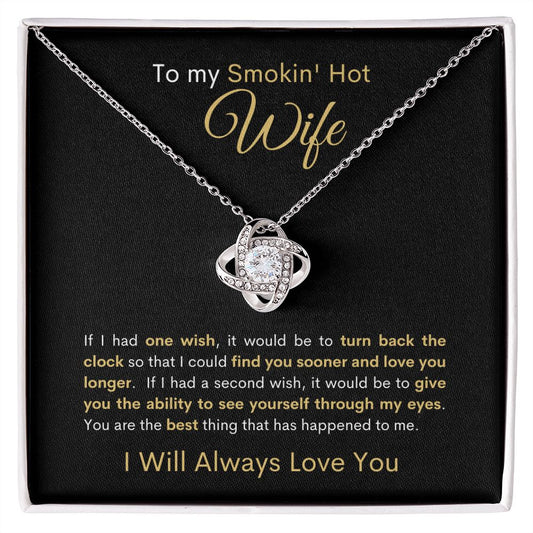 Smokin' Hot Wife | Love Knot Necklace | Black