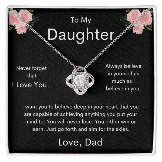 Daughter | Love Knot Necklace | Dad | Black and Pink MC