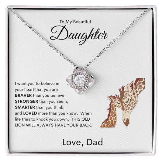 Beautiful Daughter | Love Knot Necklace | Dad