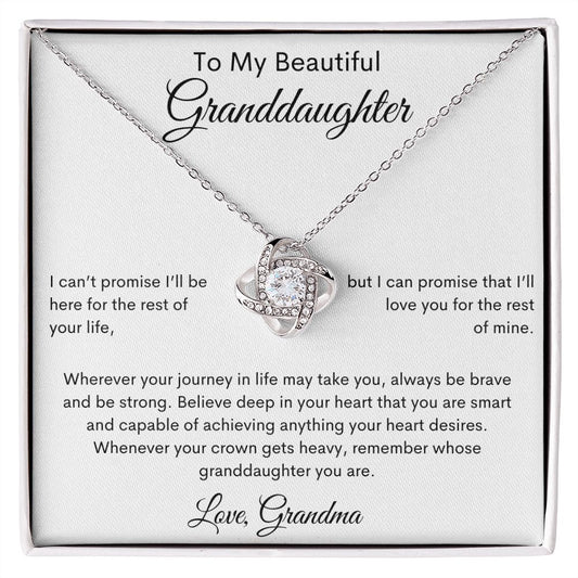 To My Beautiful Granddaughter | Love Knot Necklace | From Grandma