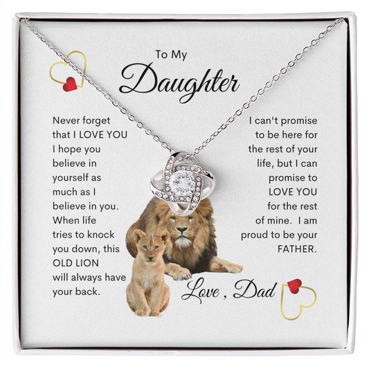 To My Daughter - Love Knot Necklace - Dad