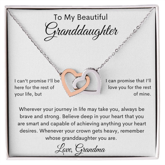 To My Beautiful Granddaughter | Interlocking Hearts Necklace | Grandma