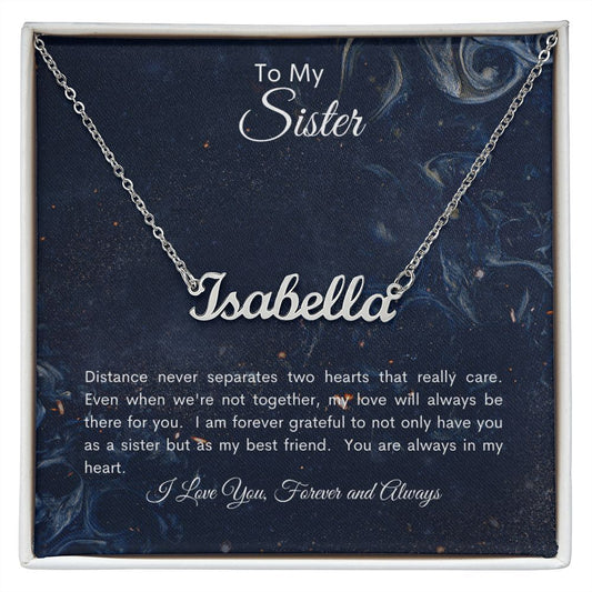 Sister | Custom Name Necklace | Navy MC