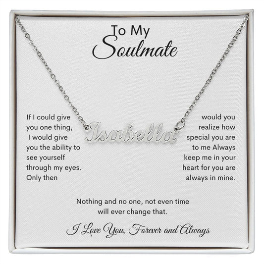 soulmate | Custom Name Necklace | White
