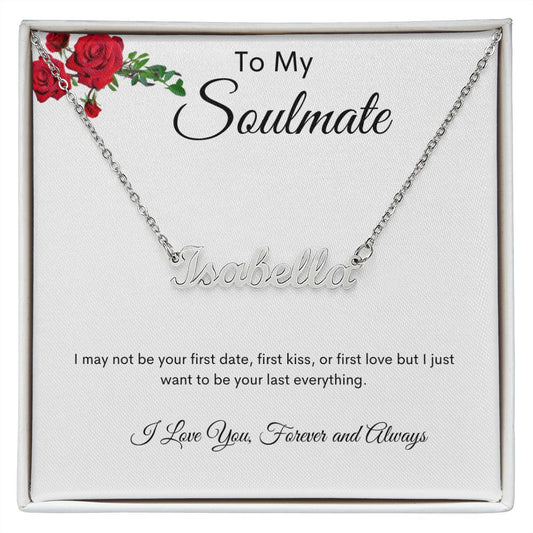 Soulmate | Custom Name Necklace | Roses