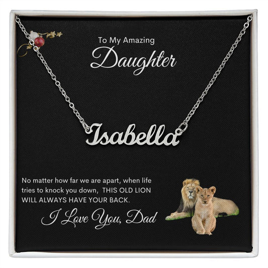Amazing Daughter |Custom Name Necklace | Dad | MC Black