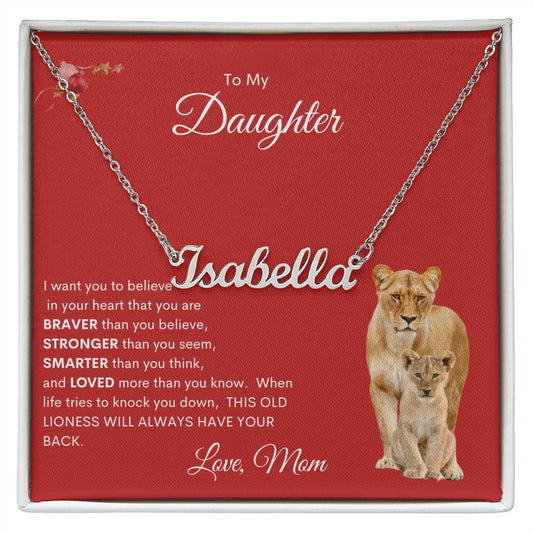 Daughter | Custom Name Necklace | Christmas | Red MC