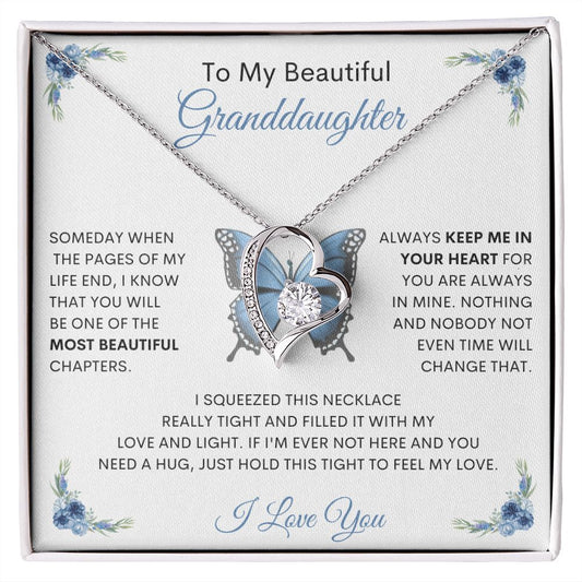 Granddaughter | Forever Love Necklace | Blue Butterly