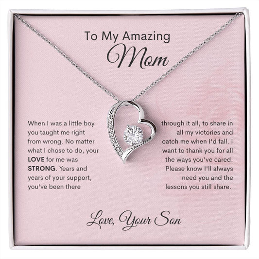 Mom | Forever Love Necklace | Son | Pink