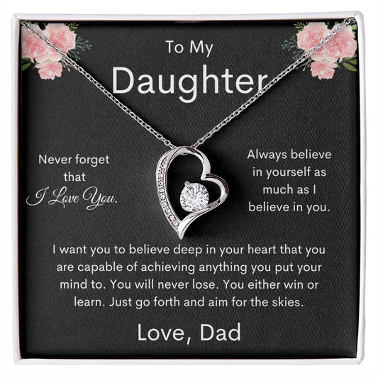 Daughter | Forever Love Necklace | Dad | Black & Pink MC