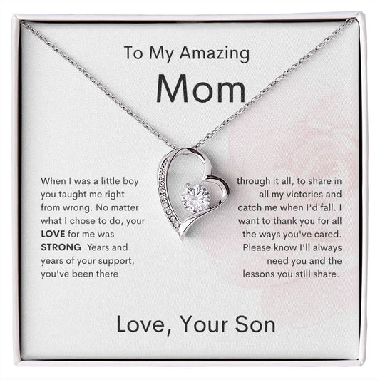Mom | Forever Love Necklace | Son | Light Pink