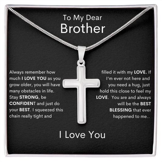 Brother | Stainless Cross Necklace | Black